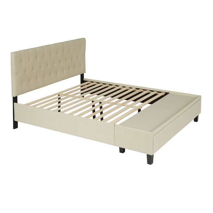 Morris - Full Platform Bed - Pearl