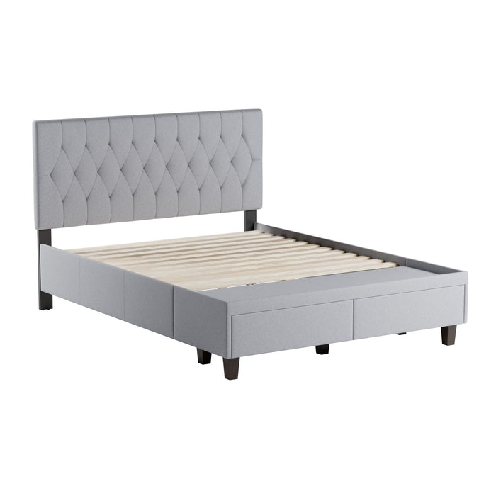Morris - King Platform Bed - Stone