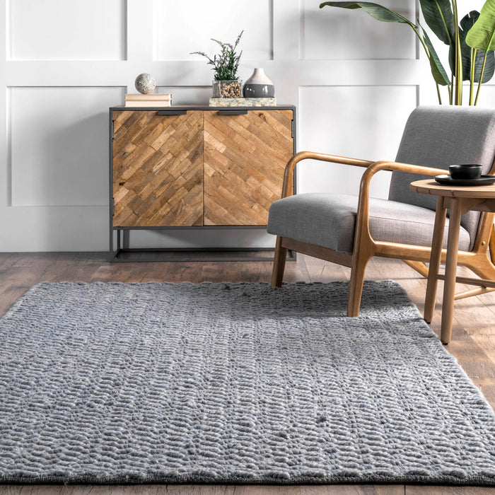 Glendora Hand Woven Chevron Area Rug: Ivory / Rectangle / 5' x 8'