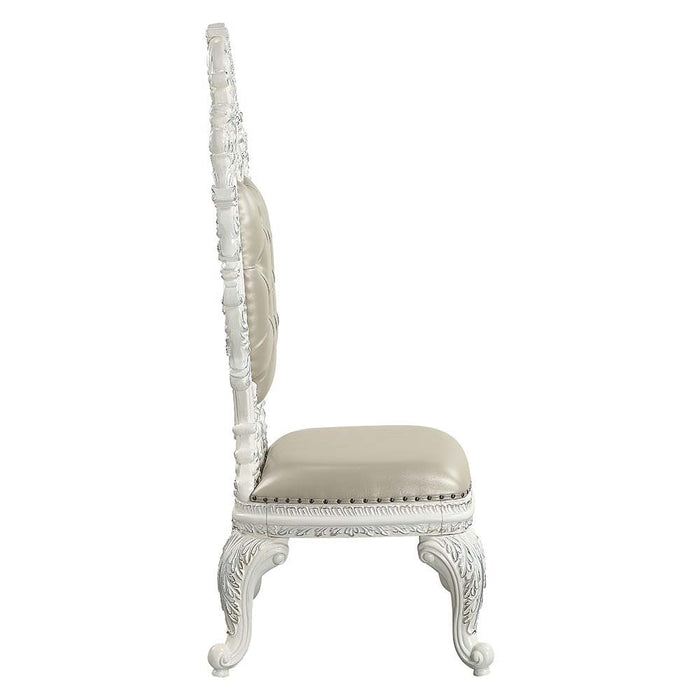 Vanaheim - Side Chair Set of 2) - Beige Synthetic Leather & Antique White