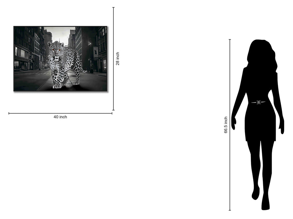 Noir Stroll - 28" x 40" Framed Wall Art - Black