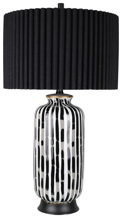 Ink Cadence - 30 X 17 - Ceramic Table Lamp (Set of 2) - Monochrome Brushstroke