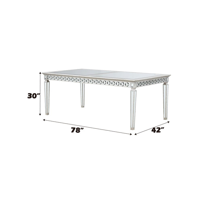 Varian - 78" Dining Table - Mirrored & Antique Platinum