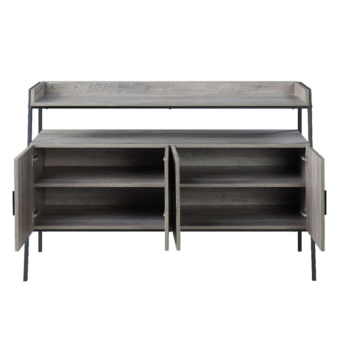 Samiya - TV Stand - Gray Oak & Black