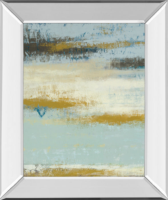 Ocean View By Vindedzis - Mirror Framed Print Wall Art - Light Blue