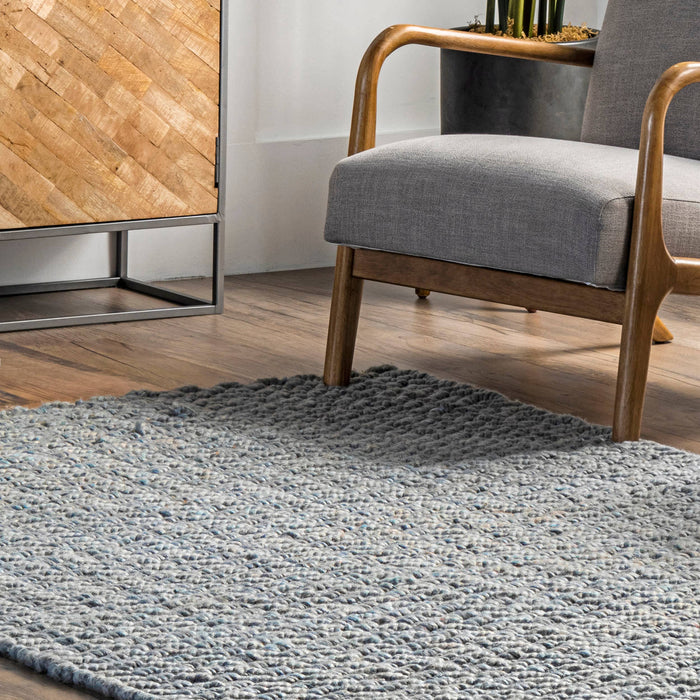 Glendora Hand Woven Chevron Area Rug: Ivory / Rectangle / 5' x 8'
