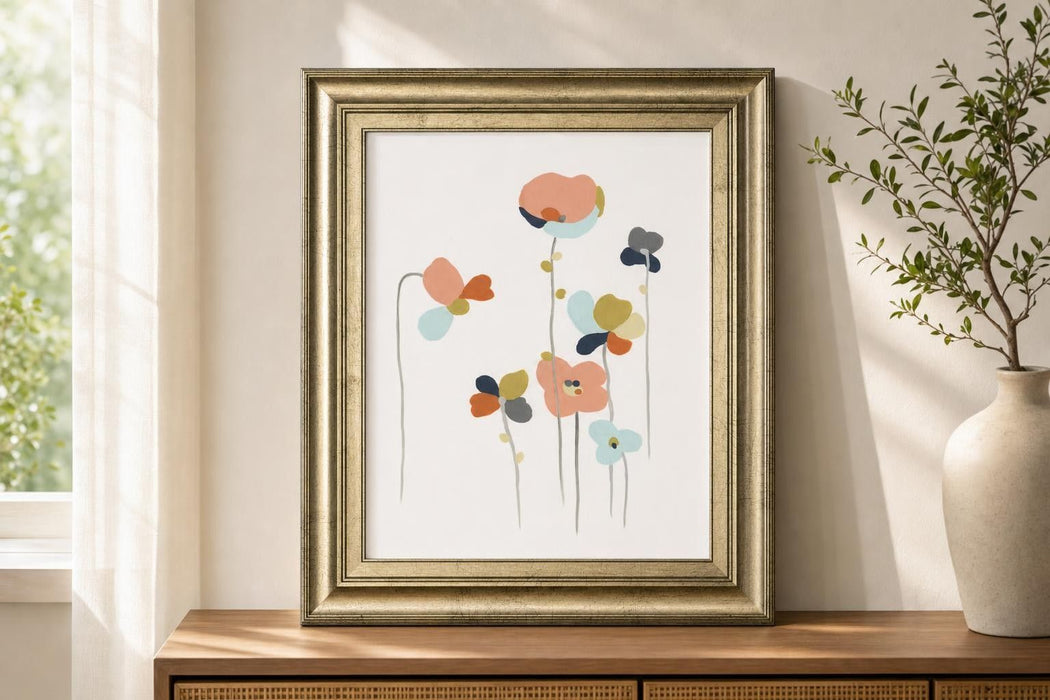 22x26 Modular Bouquet IV By June Erica Vess - White