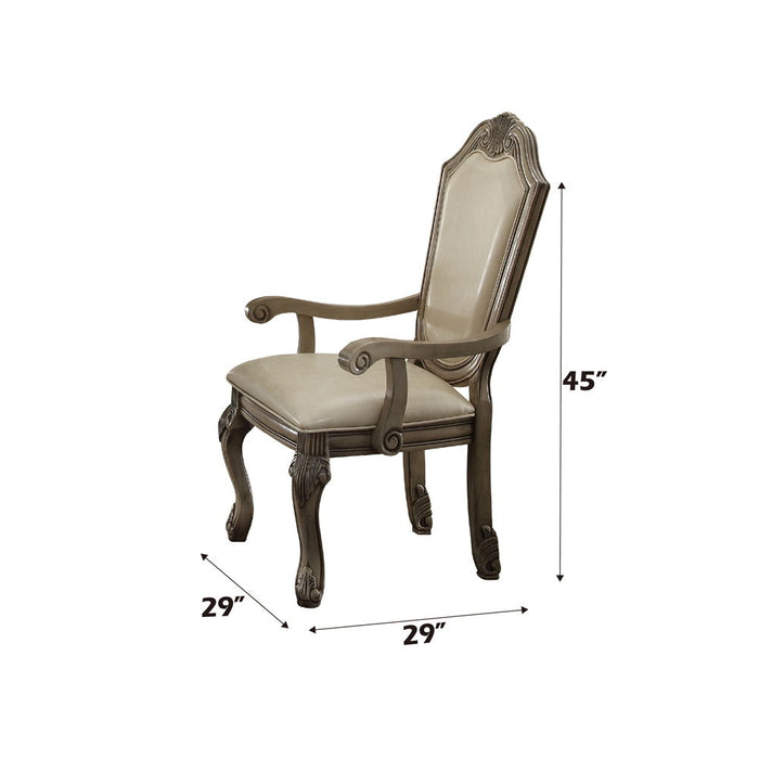 Chateau De Ville - Arm Chair Set of 2) - Synthetic Leather & Antique White