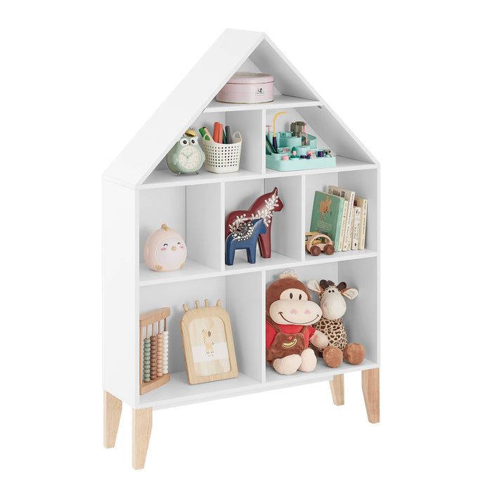 Steiner White Dollhouse Kids Bookshelf with Beech Legs