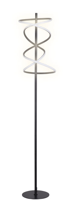 "Helix Radiance" LED Metal Floor Lamp - Matte Black