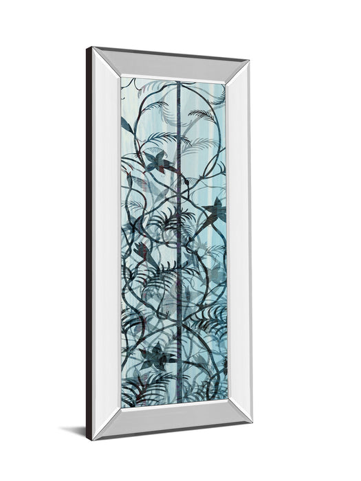 Climbers Il By James Burghardt - Mirror Framed Print Wall Art - Light Blue