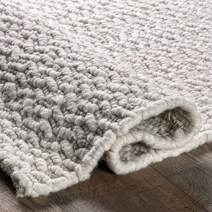 Glendora Hand Woven Chevron Area Rug: Ivory / Rectangle / 5' x 8'