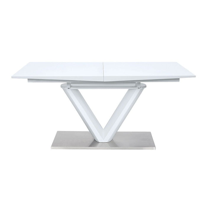 Gallegos - Dining Table With Leaf - White High Gloss