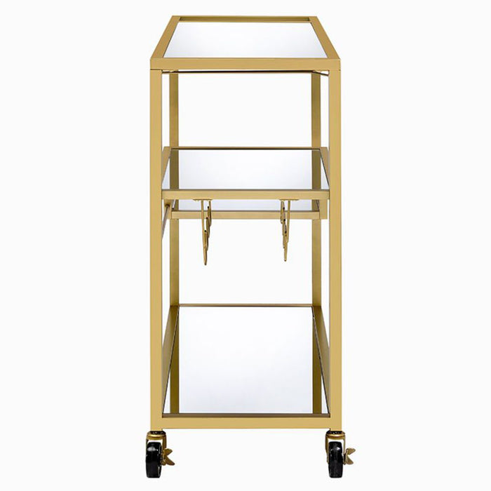 Adamsen - Serving Cart - Mirrored & Champagne