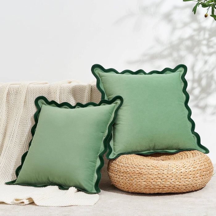 Maleku Pillow Covers (2-Pack) - Green/Light Green: 20x20 inch
