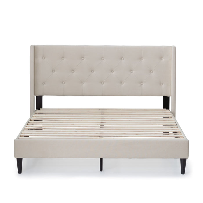 Drake - Full Platform Bed - Pearl
