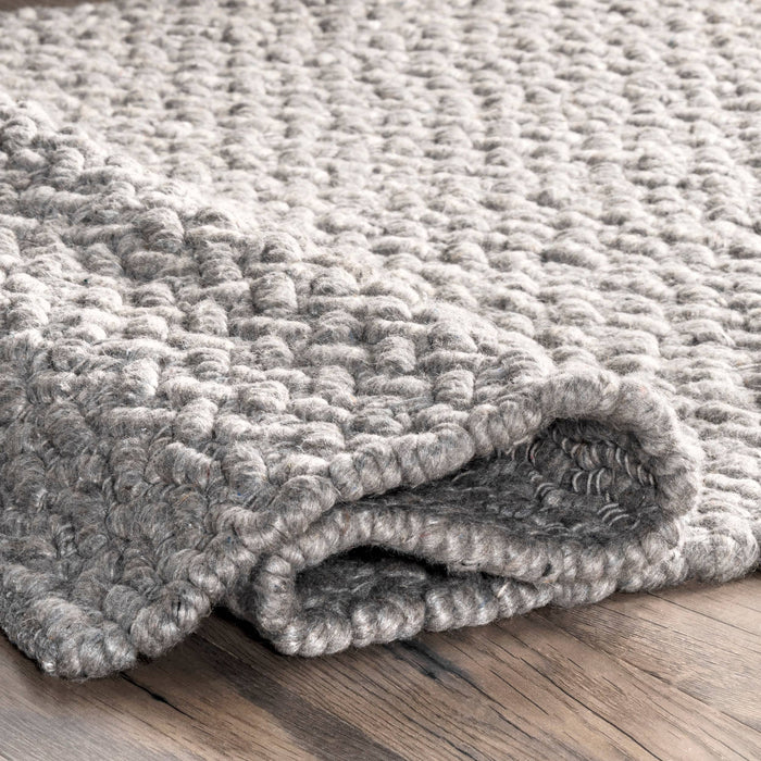 Glendora Hand Woven Chevron Area Rug: Ivory / Rectangle / 5' x 8'