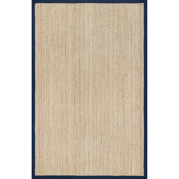 Elijah Seagrass with Border Area Rug: Beige / Round / 6'