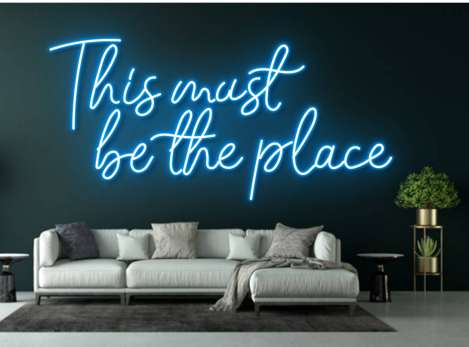 This Must Be The Place Neon Sign, Wall Decor For Store: White / 25"/63cm