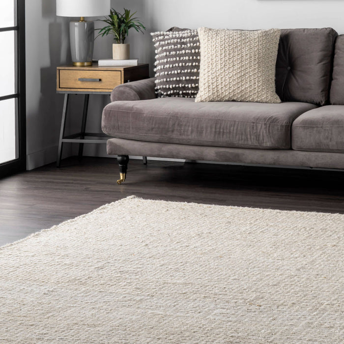 Hand Woven Hailey Jute Area Rug: Natural / Rectangle / 9' x 12'