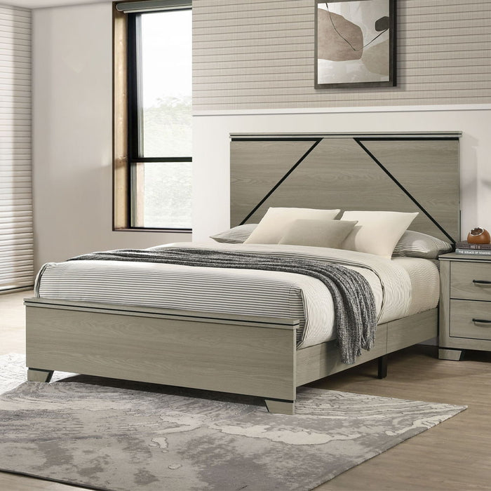 Joanna - Queen Bed With LED - Weathered Gray