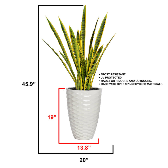 tall planter for snake plant Artificial 46'' Tall Snake Plant in a white planter — TRU Furniture