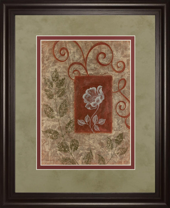 Verdant Scrolls - 34" x 40" Framed Wall Art - Beige