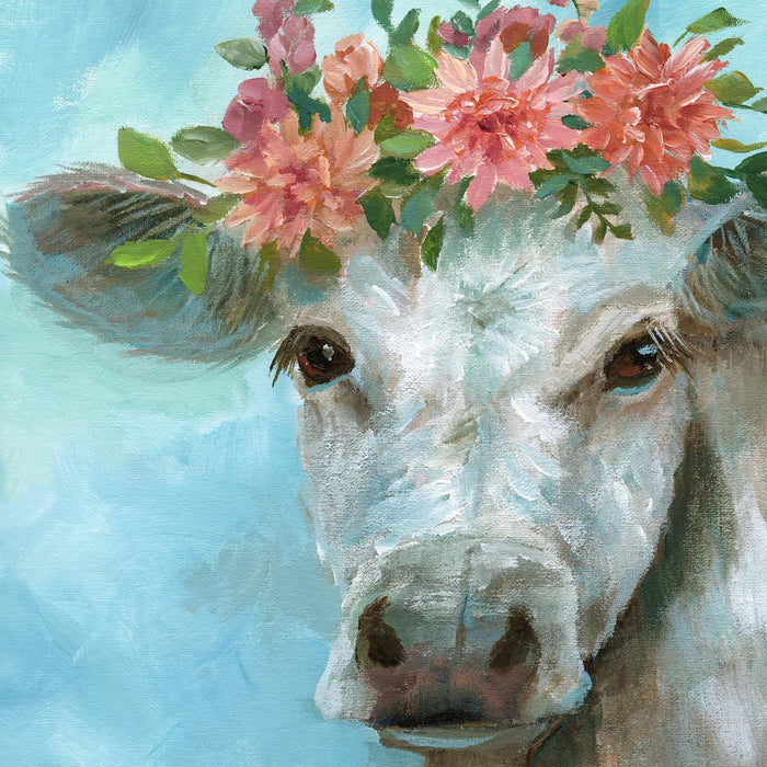 Framed - Happy Bessie By Nan - Light Blue