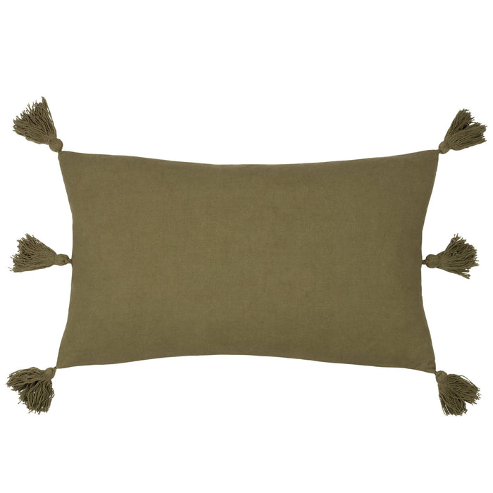 Folis Cushion Khaki: Khaki / Feather Filled / 30 x 50cm