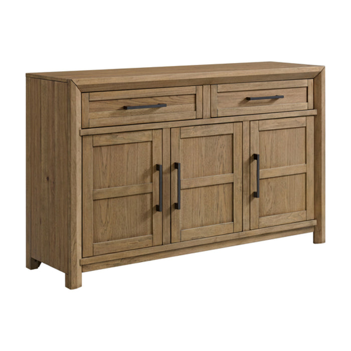 Charleston - Server With 2 Felt-Lined Drawers, 3 Cabinets With Shelving, And 2 Removable Bottle Racks - Natural