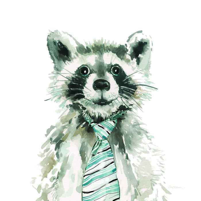Gallery Wrapped Giclee On Canvas Funny Pet In Tie - Gray
