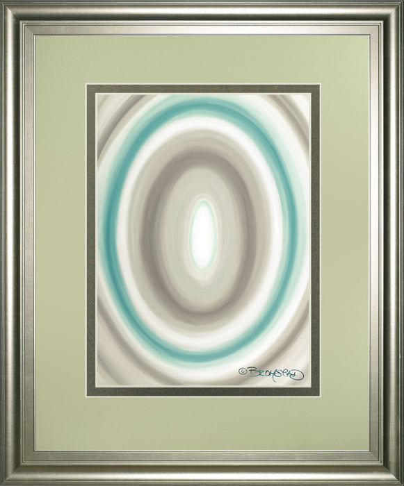 Concentric Ovals #1 By David Bromstad - Framed Print Wall Art - Beige