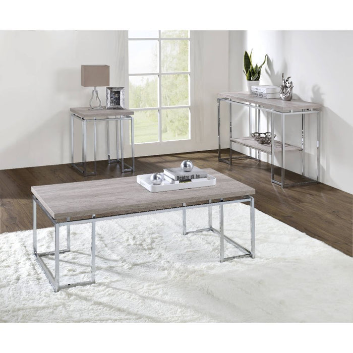 Chafik - Coffee Table - Natural Oak & Chrome