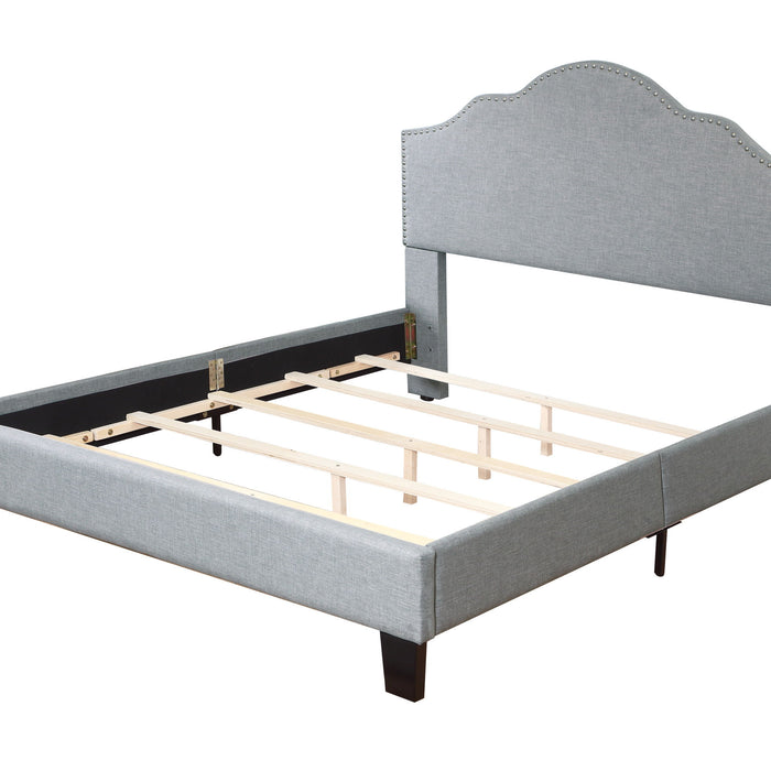 Madison - Uhpolstered Queen Bed - Light Gray