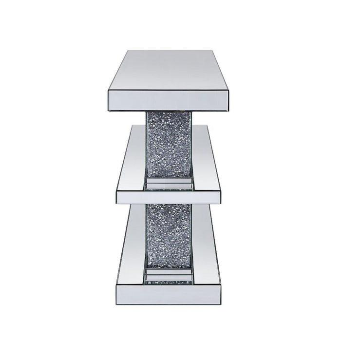Noralie - Accent Table - Mirrored & Faux Diamonds - 34"