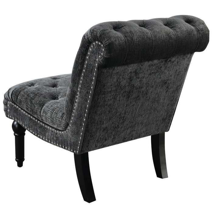 Hutton Ii - Tufted Chair - Charcoal Gray