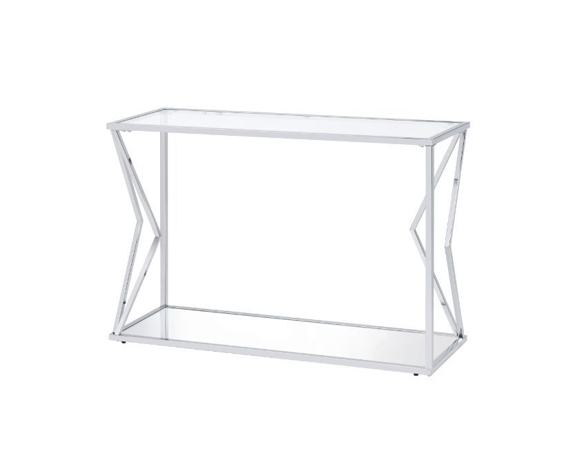 Virtue - Accent Table - Clear Glass & Chrome Finish