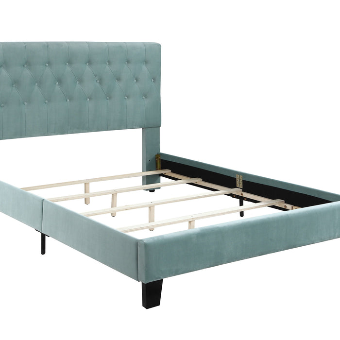 Amelia - Upholstered Queen Bed - Light Blue