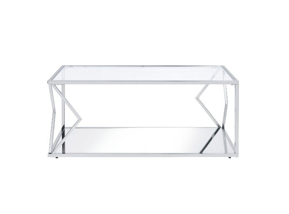Virtue - Coffee Table - Clear Glass & Chrome Finish