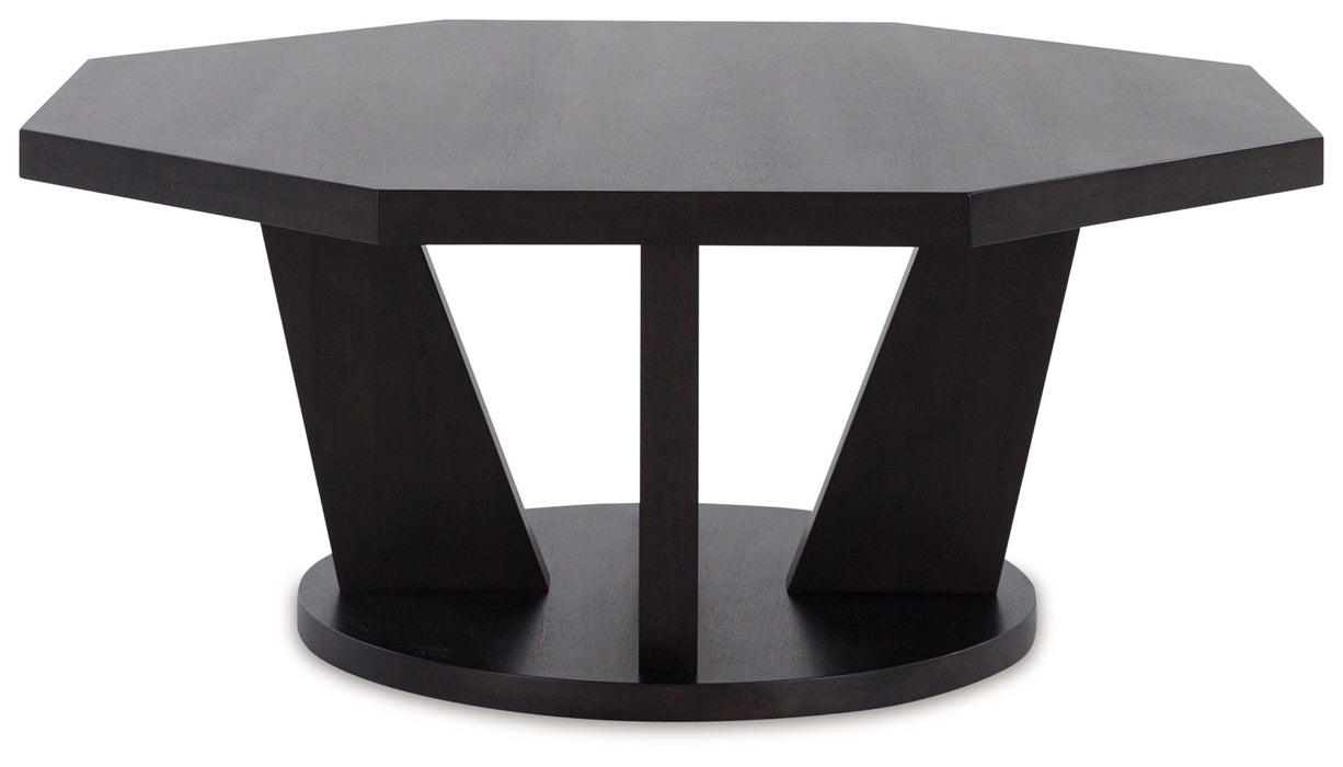 Chasinfield - Octagon Coffee Table - Dark Brown