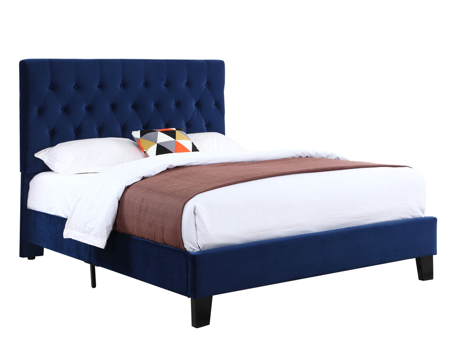 Amelia - Full Upholstered Bed - Navy