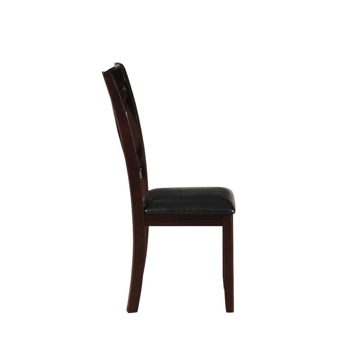 Katrien - Side Chair (Set of 2) - Black PU & Espresso