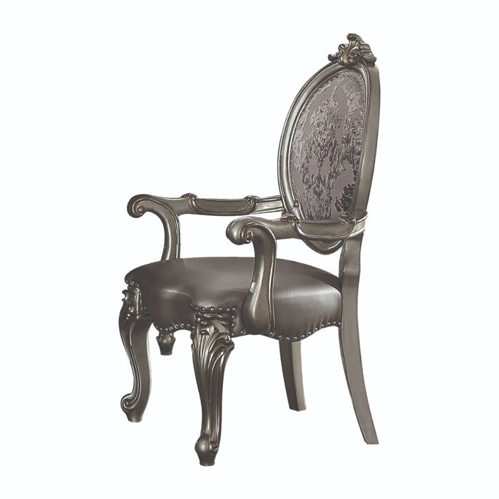 Versailles - Chair (Set of 2) - Silver PU & Antique Platinum