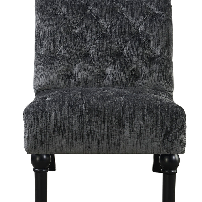 Hutton Ii - Tufted Chair - Charcoal Gray