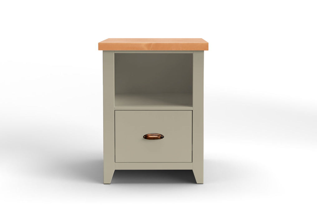 Vineyard - One Drawer File Cabinet - Sage Green / Fruitwood