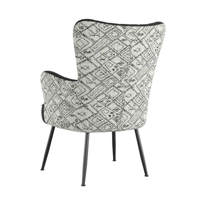 Amera - Accent Chair - Black With Petroglyph Print