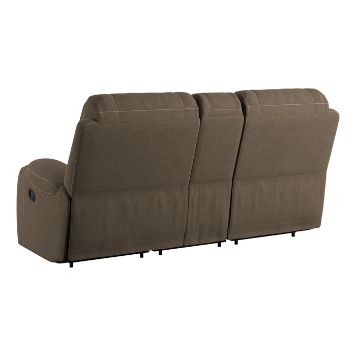 Adrian - Reclining Glider Console Loveseat - Walnut Brown