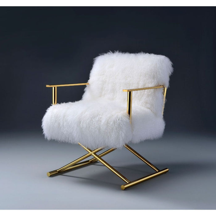 Bagley - Accent Chair - Wool & Gold Brass
