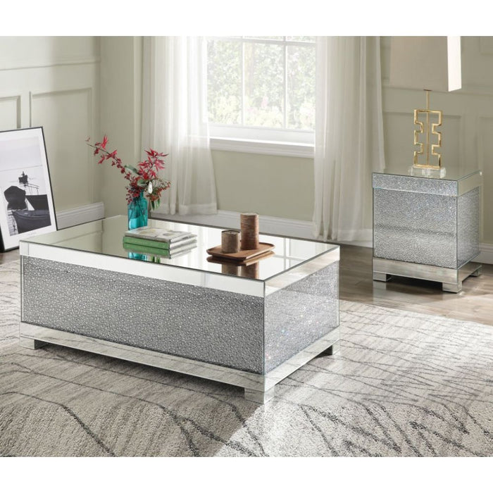 Mallika - Coffee Table - Mirrored & Faux Crystals