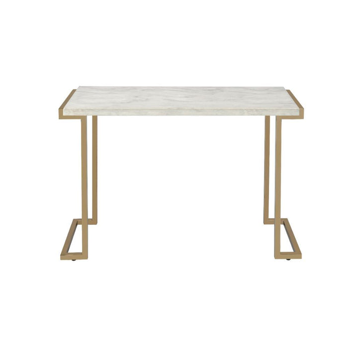 Boice II - Accent Table - Faux Marble & Champagne